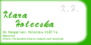 klara holecska business card